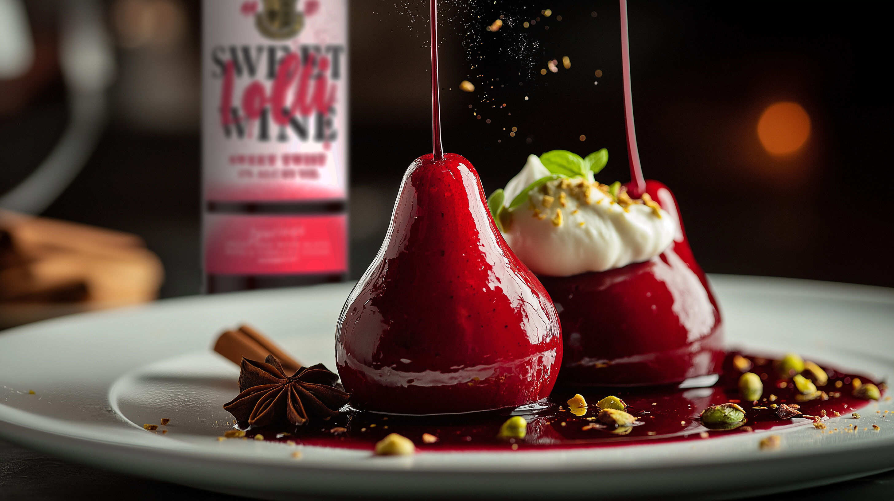 Sweet Wine Poached Pears Recipe